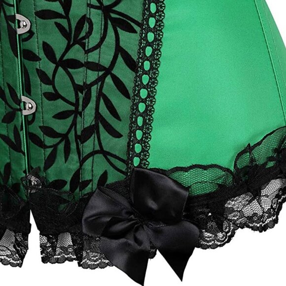 Floral Lace Overlay Trim Satin Corset Top *BRAND NEW - Picture 4 of 5